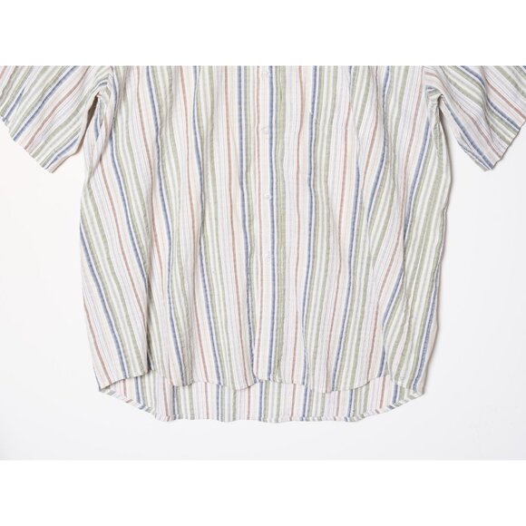 J&J Mens XXL Striped Button Up Shirt White - Picture 3 of 7